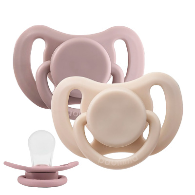 Набор силиконовых пустышек 0-6 мес almond milk/mushroom 2 шт в контейнере Paomma 22 PPS11821 1